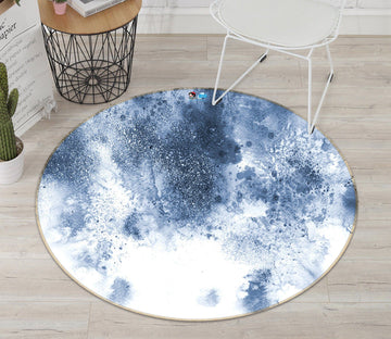 3D Blue Ink Dot 6855 Round Non Slip Rug Mat Mat AJ Creativity Home 