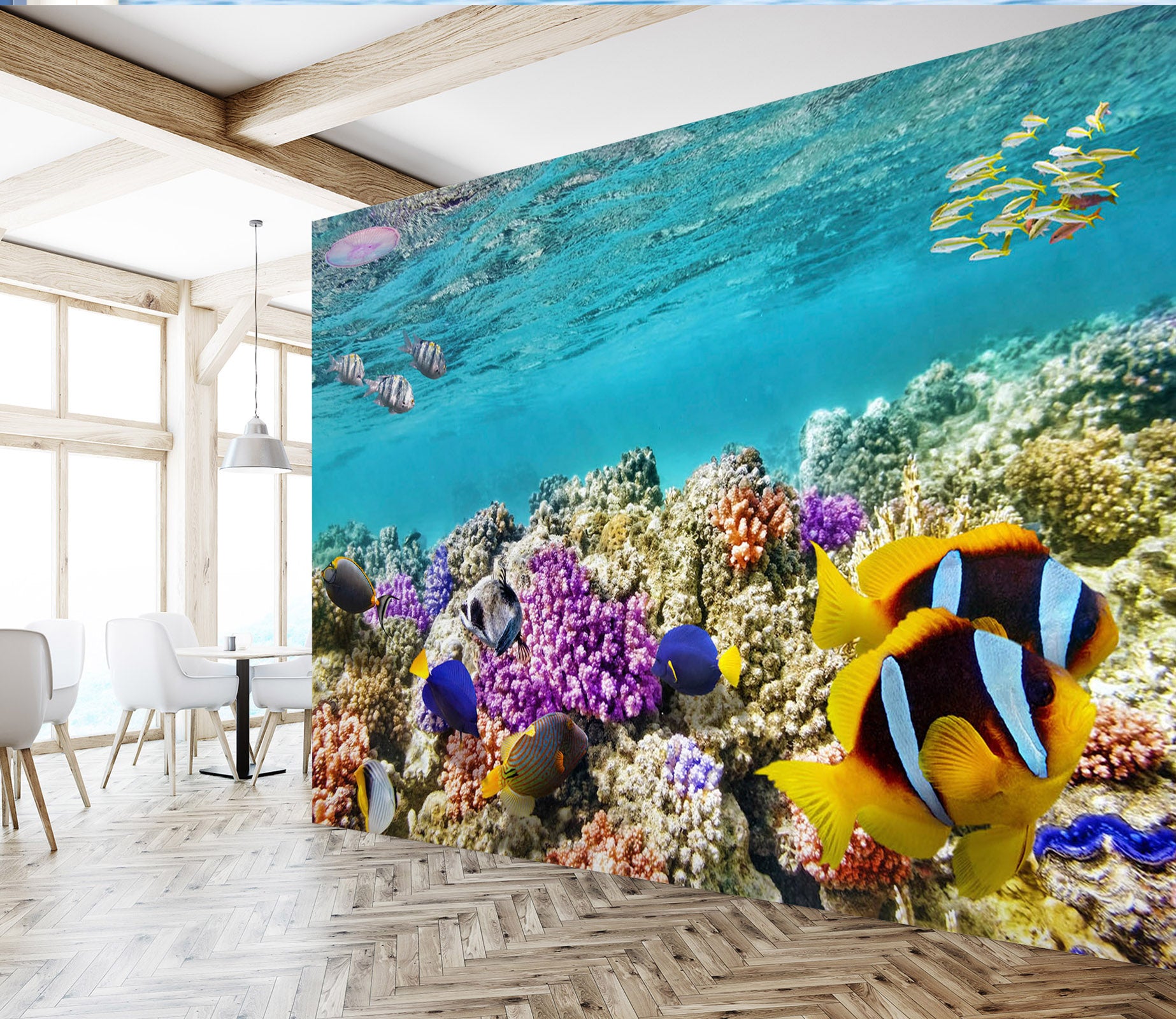 3D Yellow Fish 240 Wall Murals