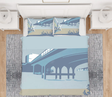 3D Bournemouth Pier And Deckchairs 2006 Steve Read Bedding Bed Pillowcases Quilt Quiet Covers AJ Creativity Home 