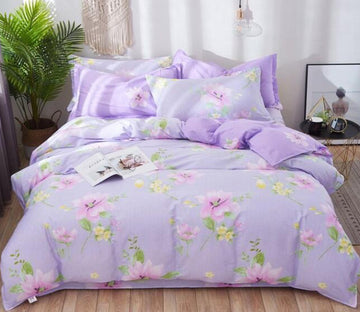 3D Purple Flower 3120 Bed Pillowcases Quilt