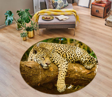 3D Leopard 72200 Round Non Slip Rug Mat