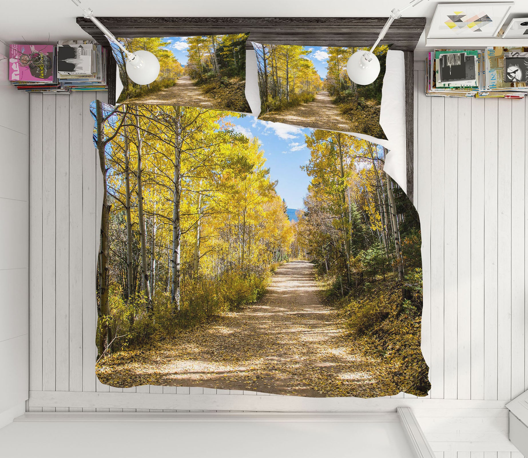 3D Shady Street 15188 Bed Pillowcases Quilt