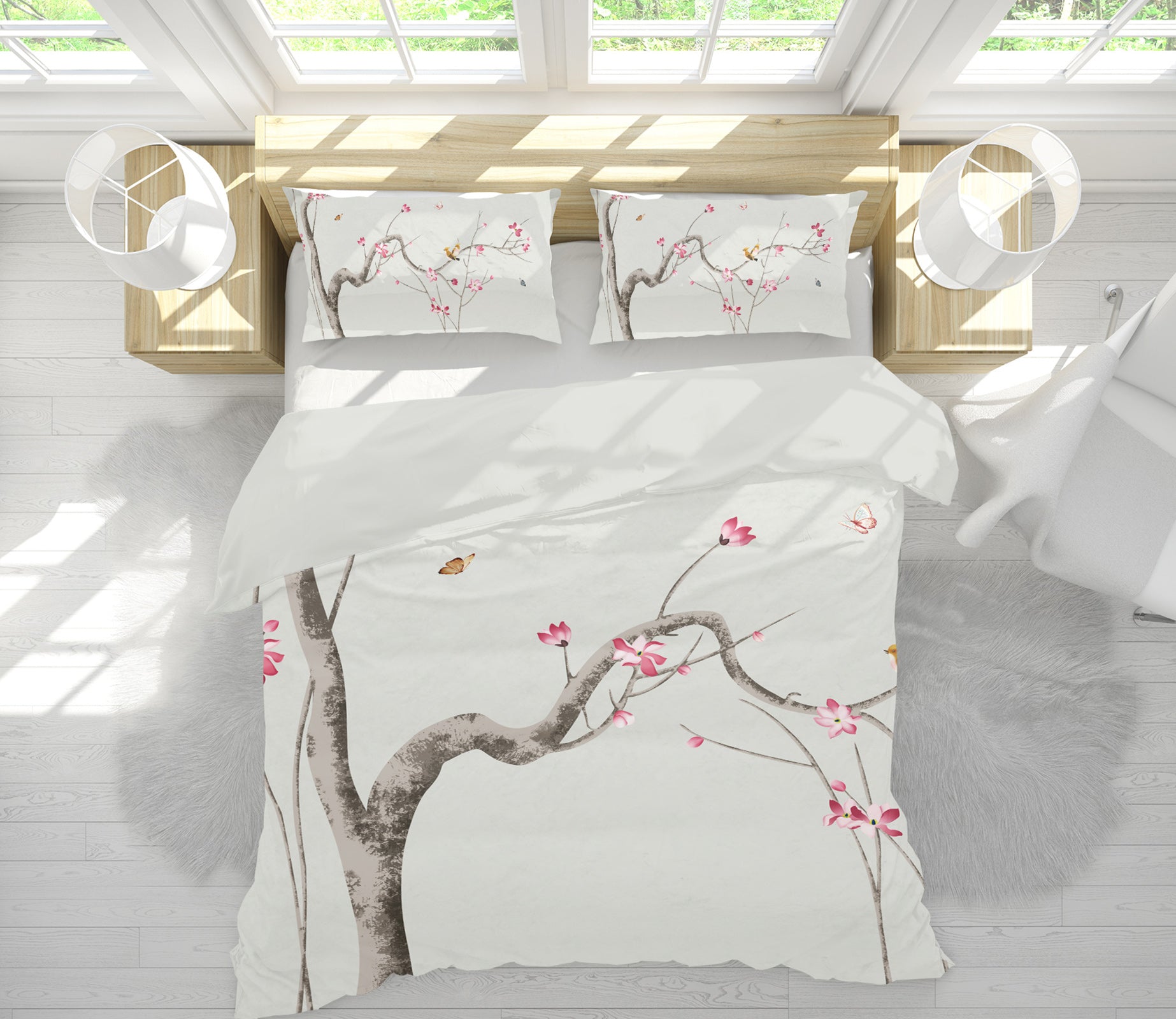 3D Plum Tree 12102 Bed Pillowcases Quilt
