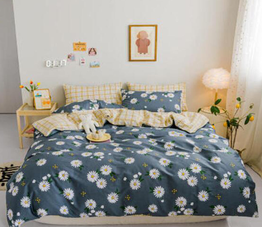 3D Dark Gray Daisy 40184 Bed Pillowcases Quilt