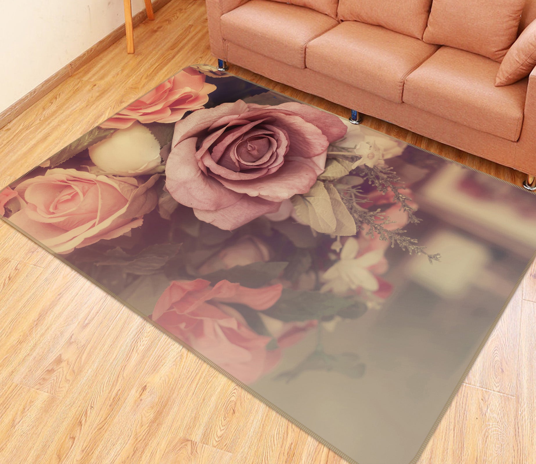 3D Flower 29170 Non Slip Rug Mat