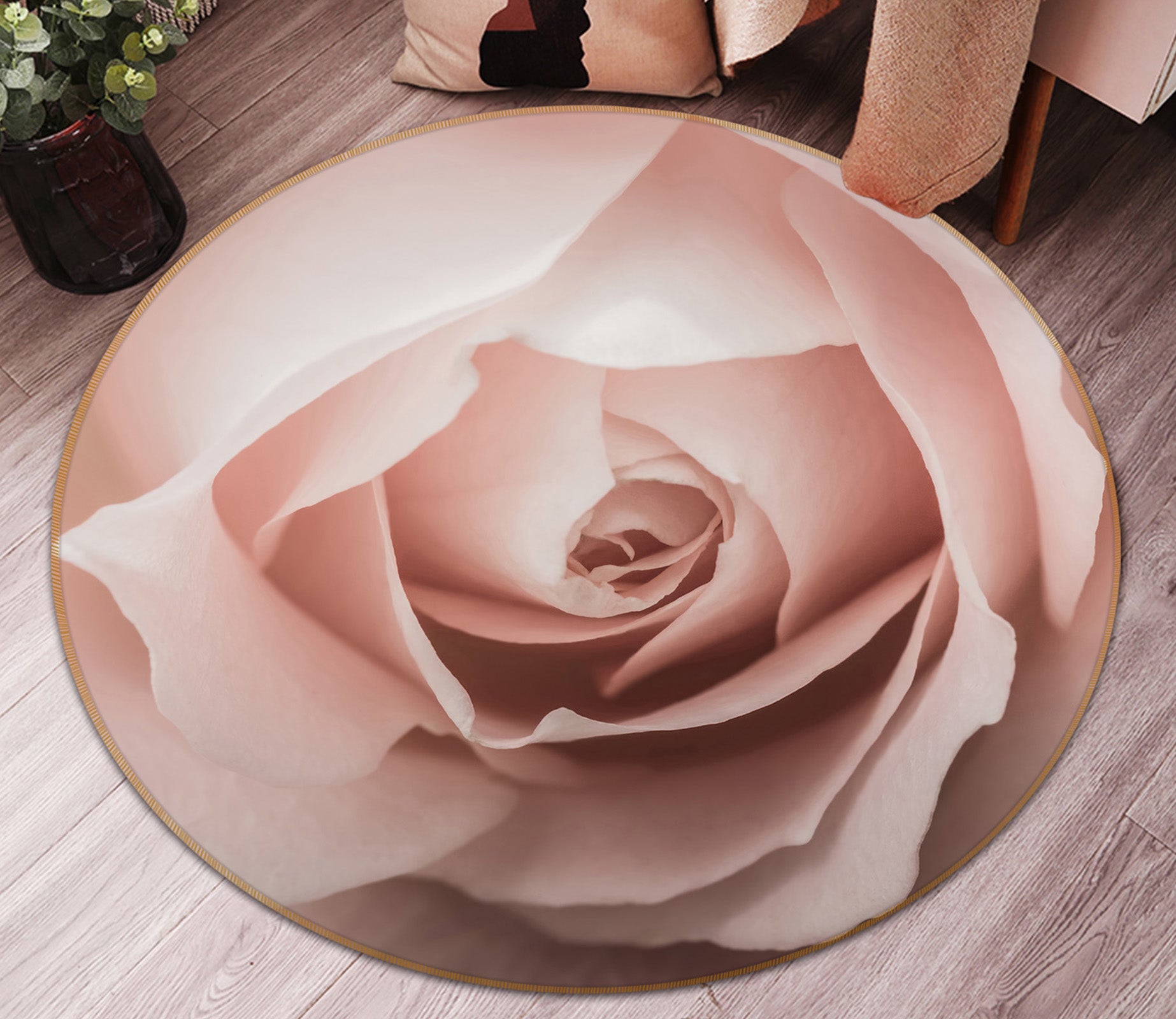 3D Flowers 71194 Round Non Slip Rug Mat