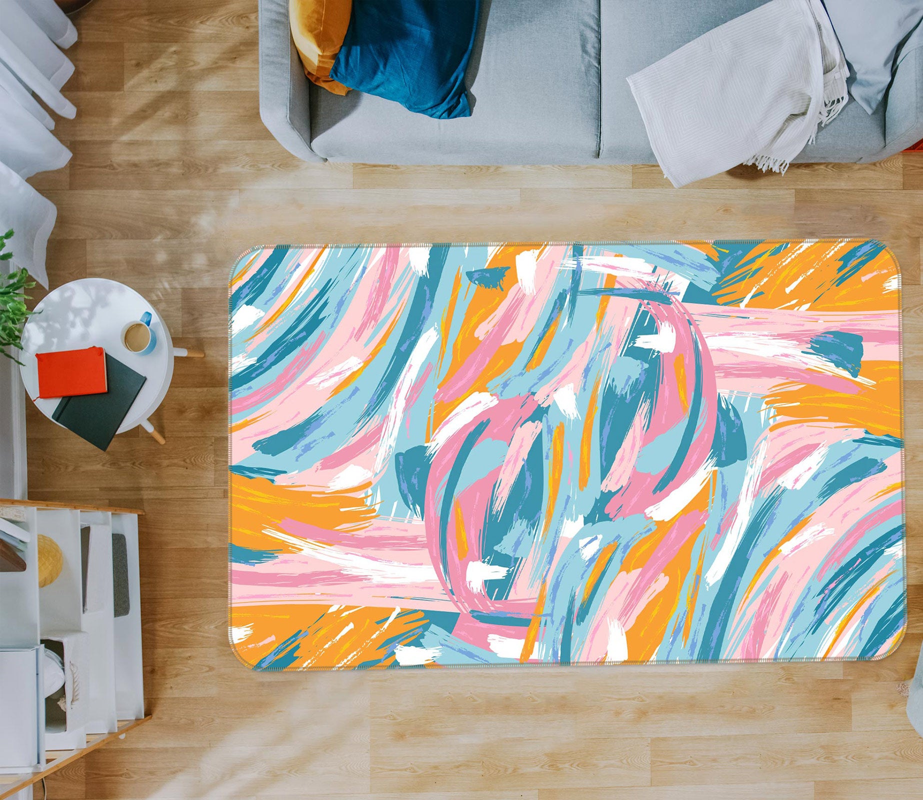 3D Color Lines 30084 Non Slip Rug Mat