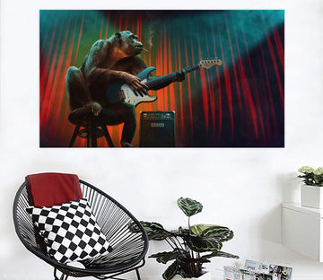 3D Orangutan Playing Guitar 98 Animal Wall Stickers Wallpaper AJ Wallpaper 2 