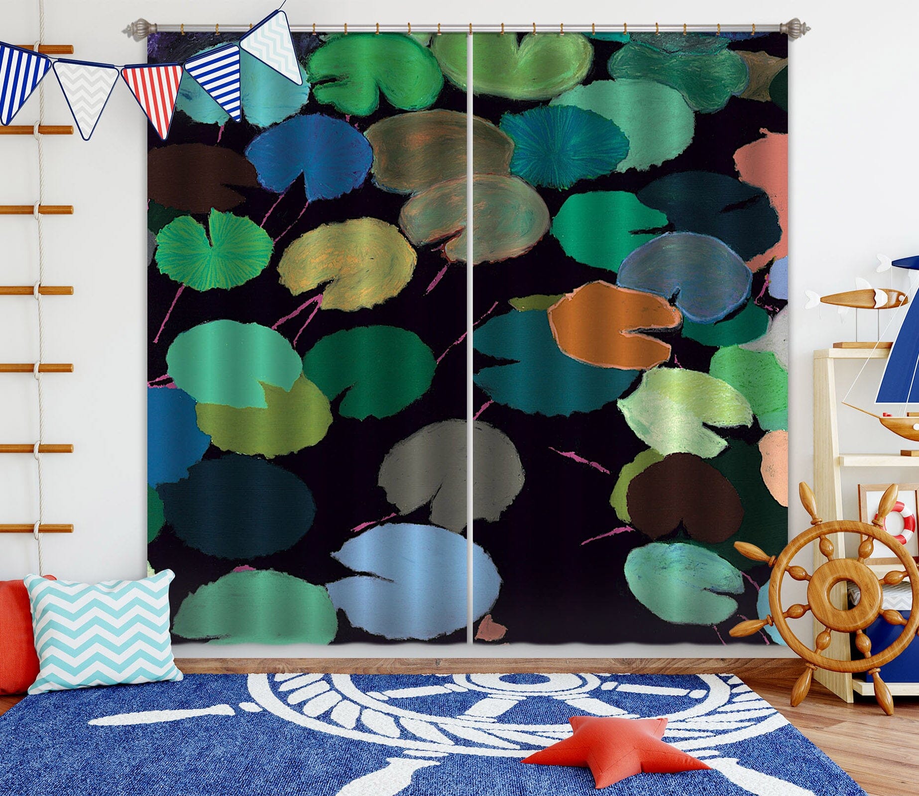 3D Lotus Leaf 225 Allan P. Friedlander Curtain Curtains Drapes Curtains AJ Creativity Home 