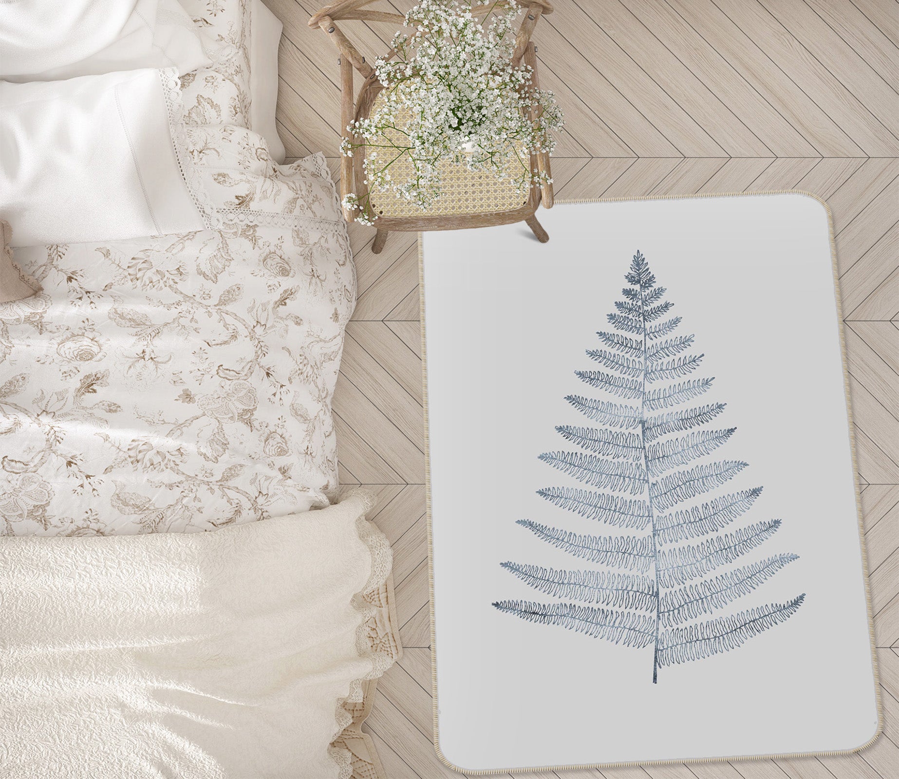 3D Dried Leaves 1018 Boris Draschoff Rug Non Slip Rug Mat