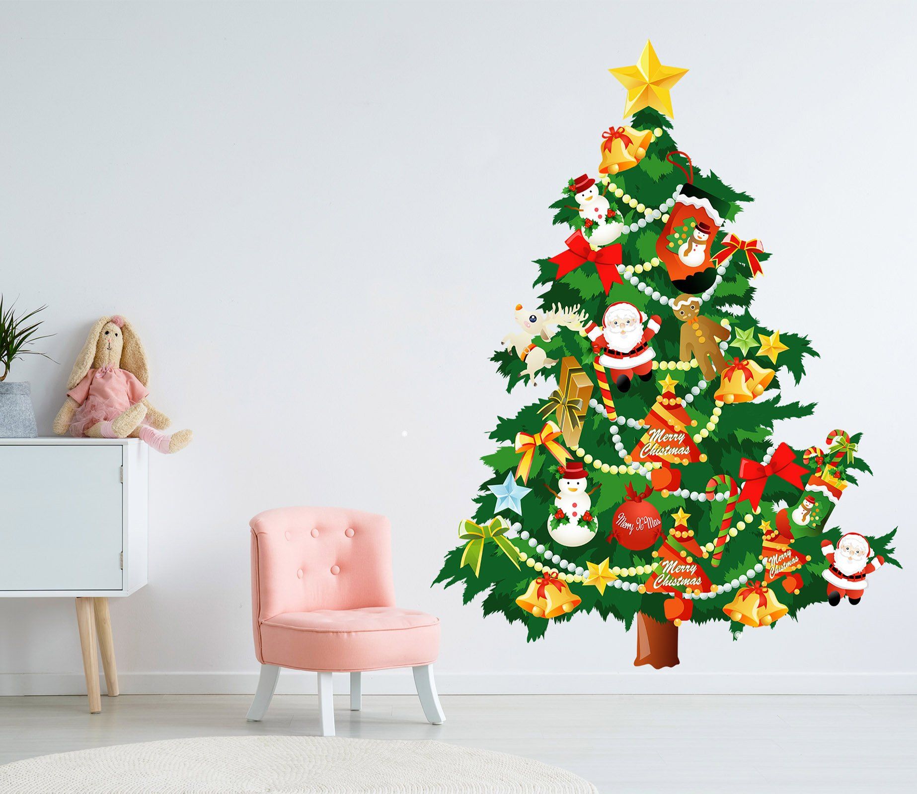 3D Christmas Tree Pentagram 42 Wall Stickers Wallpaper AJ Wallpaper 