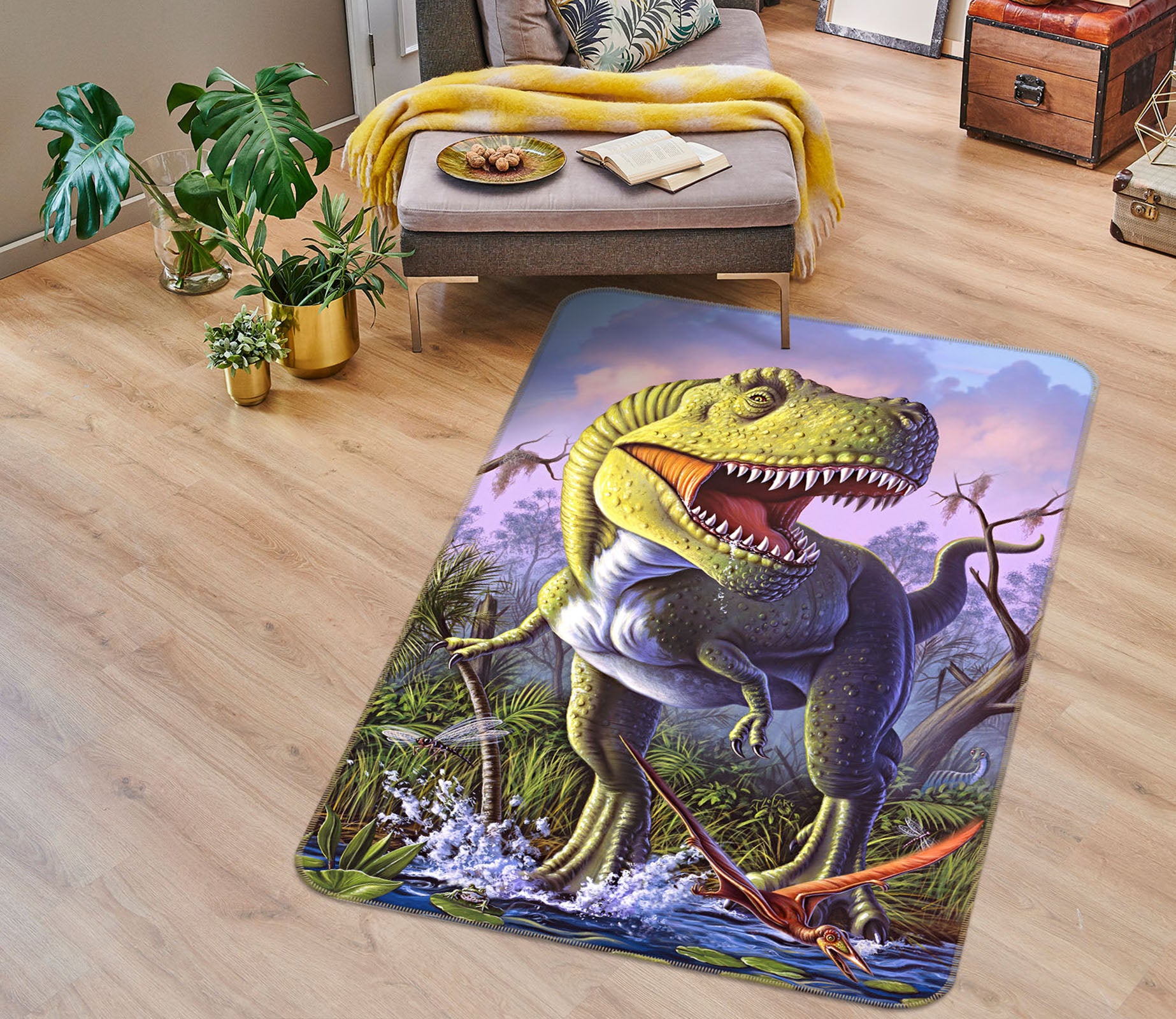 3D Dinosaur 83096 Jerry LoFaro Rug Non Slip Rug Mat
