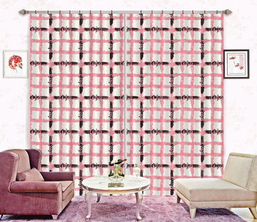 3D Pink Line Plaid 11152 Kashmira Jayaprakash Curtain Curtains Drapes