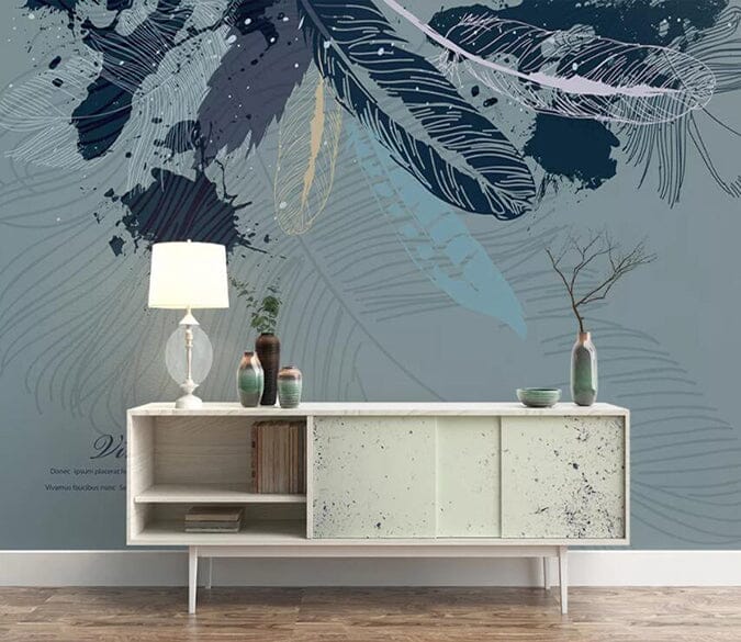 3D Black Leaves 1970 Wall Murals Wallpaper AJ Wallpaper 2 