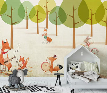 3D Forest Fox WC422 Wall Murals