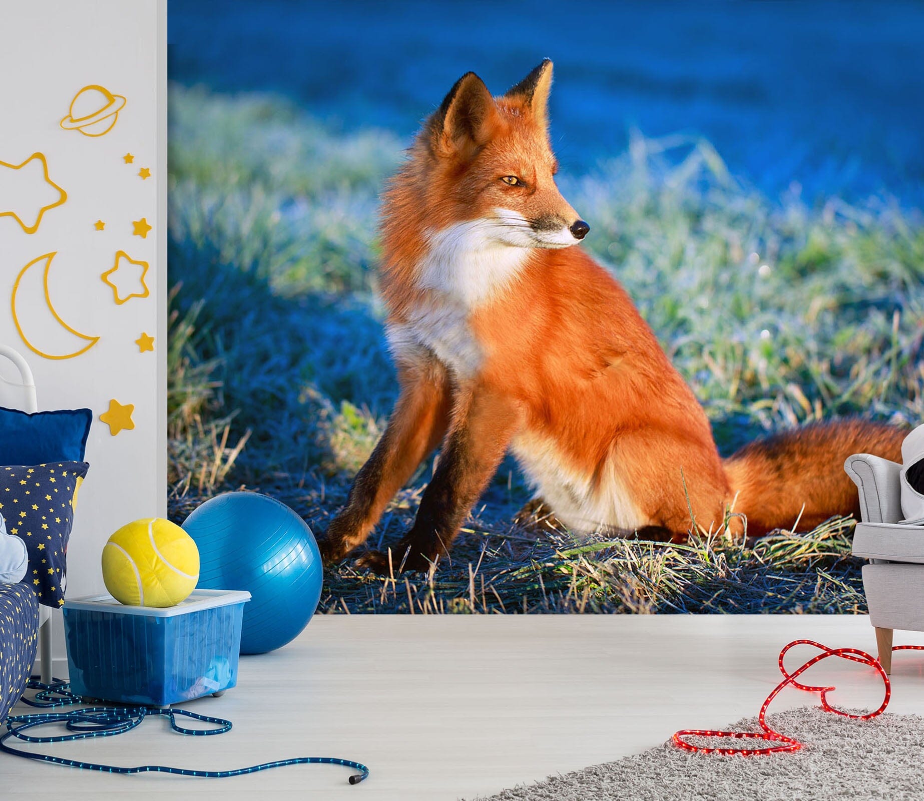 3D Orange Fox 101 Wall Murals Wallpaper AJ Wallpaper 2 