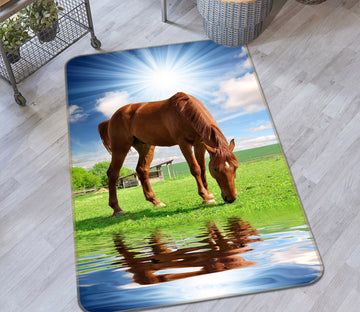 3D Sunshine Horse 162 Animal Non Slip Rug Mat