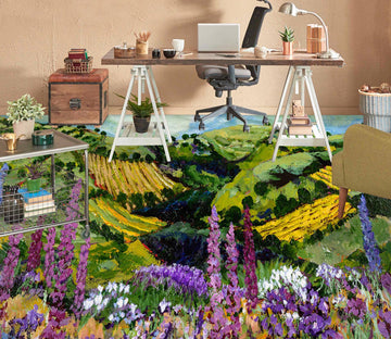 3D Field Hillside Meadow Flowers 9530 Allan P. Friedlander Floor Mural