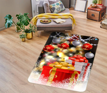 3D Red Gift Box 55040 Christmas Non Slip Rug Mat Xmas