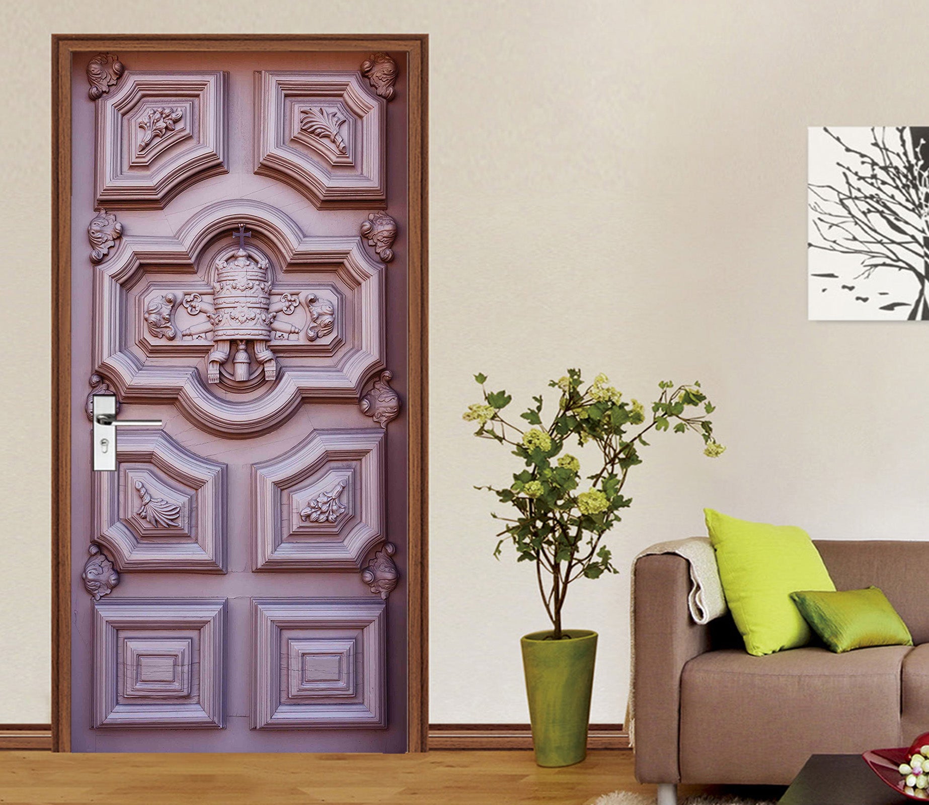 3D Purple Rich Door 043 Door Mural
