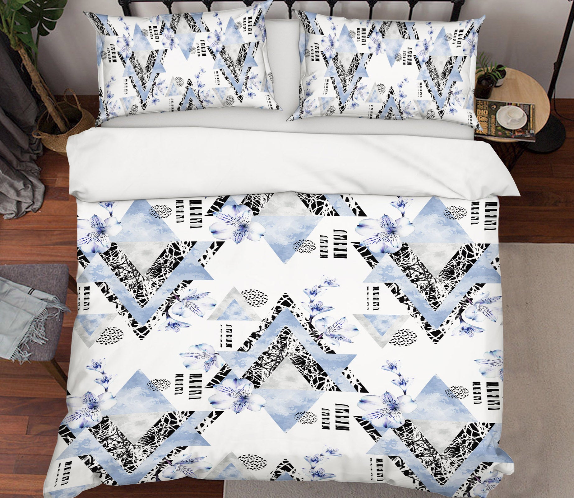 3D Triangle Pattern 15084 Bed Pillowcases Quilt