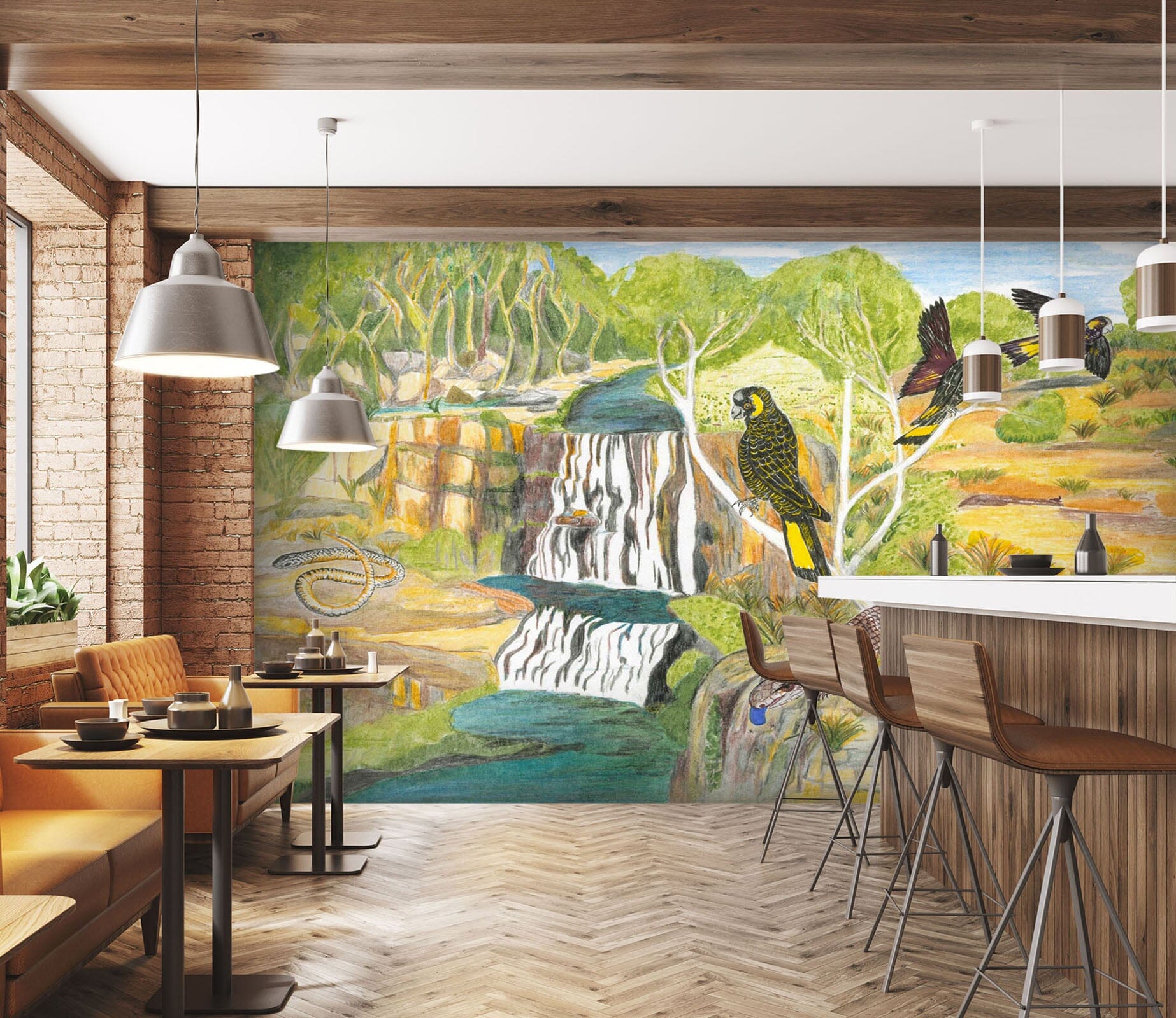 3D Forest Ostrich 1404 Michael Sewell Wall Mural Wall Murals Wallpaper AJ Wallpaper 2 