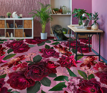 3D Pink Flowers 99195 Uta Naumann Floor Mural