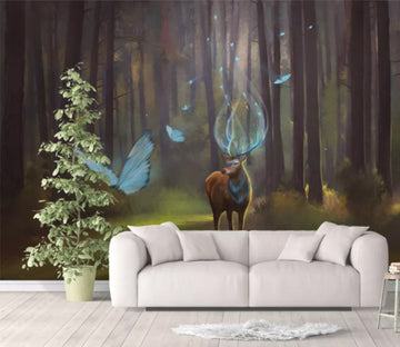 3D Forest Elk WC773 Wall Murals