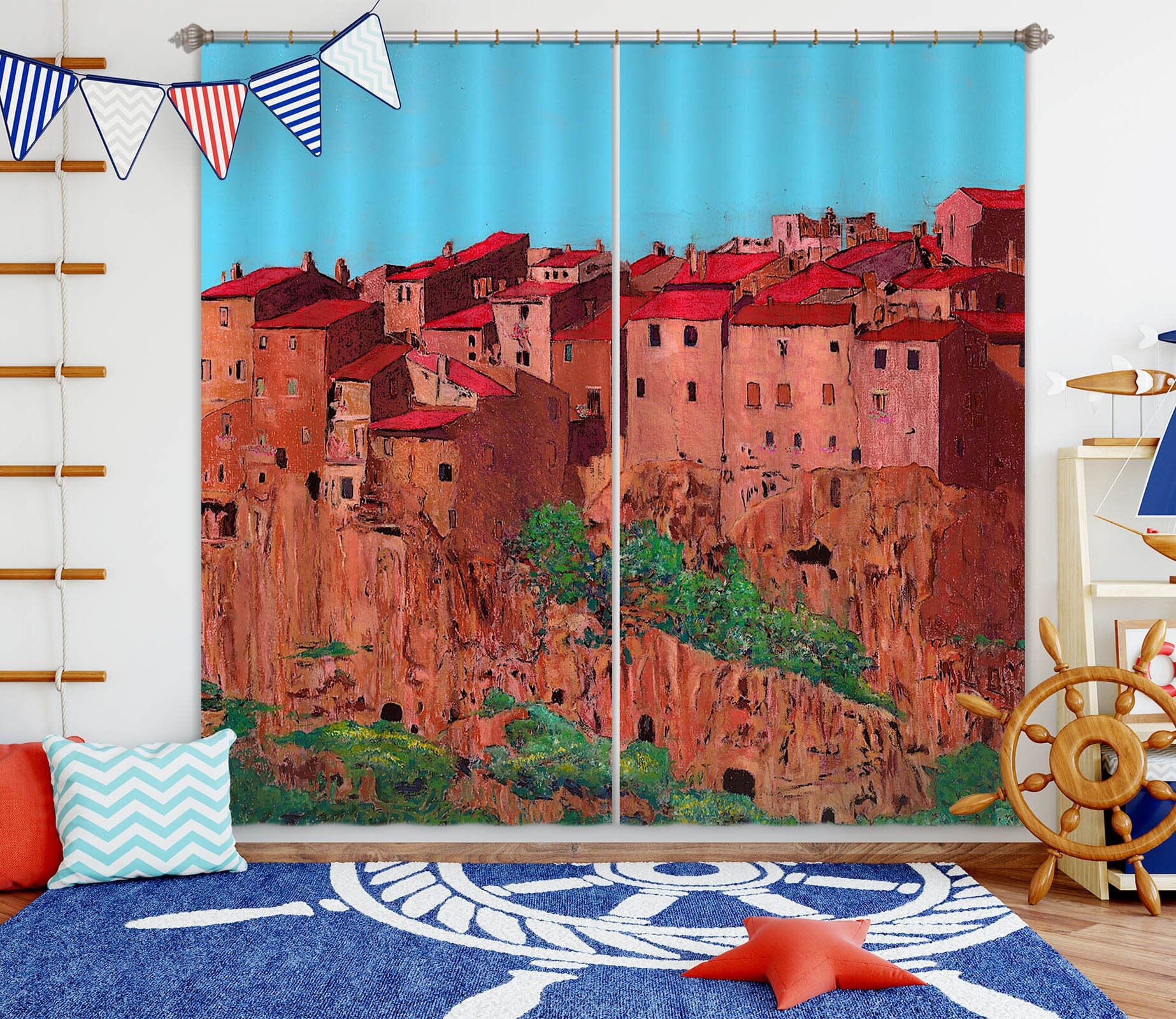 3D Red Castle 292 Allan P. Friedlander Curtain Curtains Drapes Curtains AJ Creativity Home 