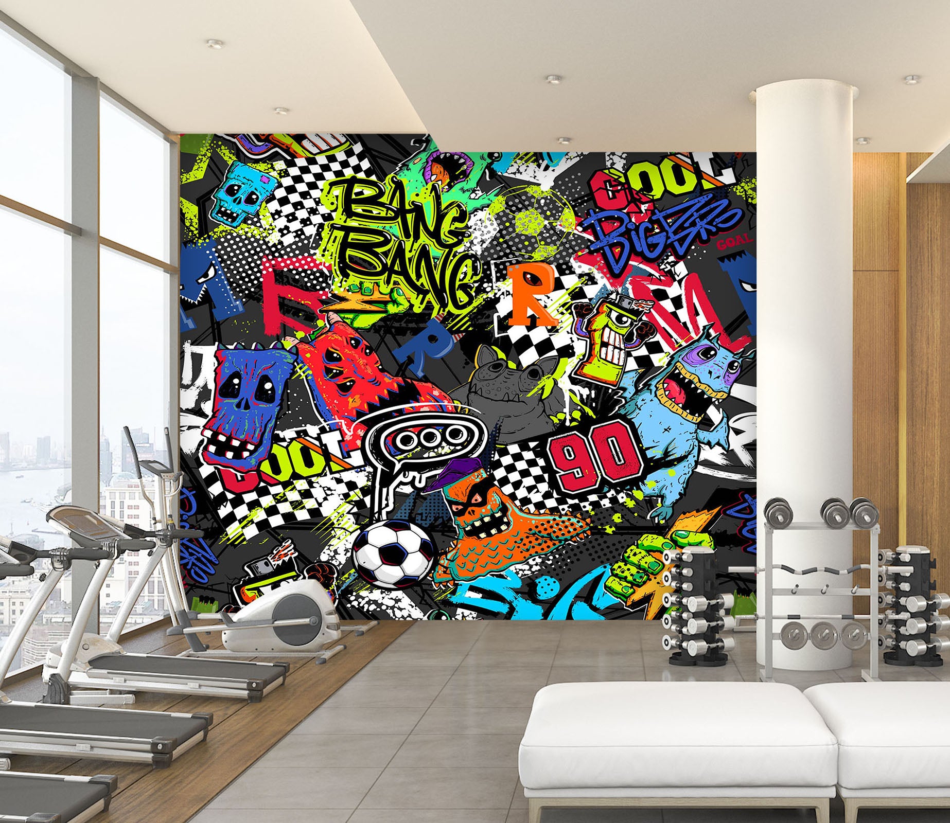 3D Color Pattern 304 Wall Murals