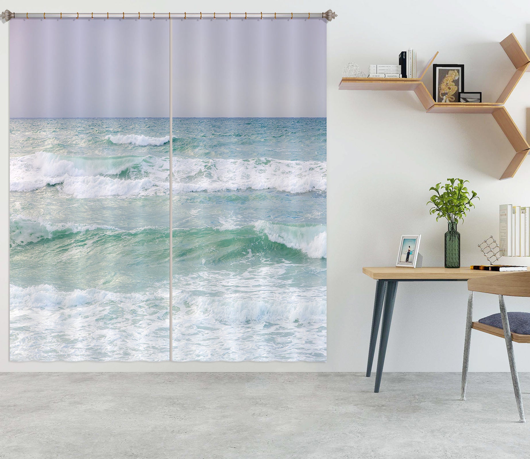 3D Ocean Waves 6526 Assaf Frank Curtain Curtains Drapes