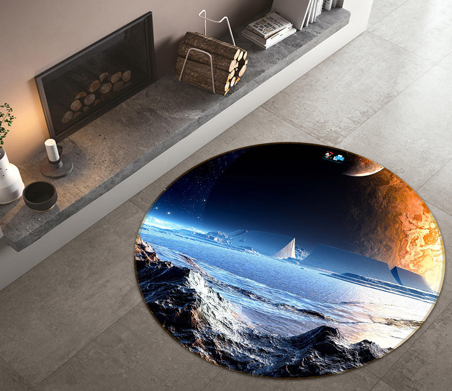 3D Planet 66166 Round Non Slip Rug Mat