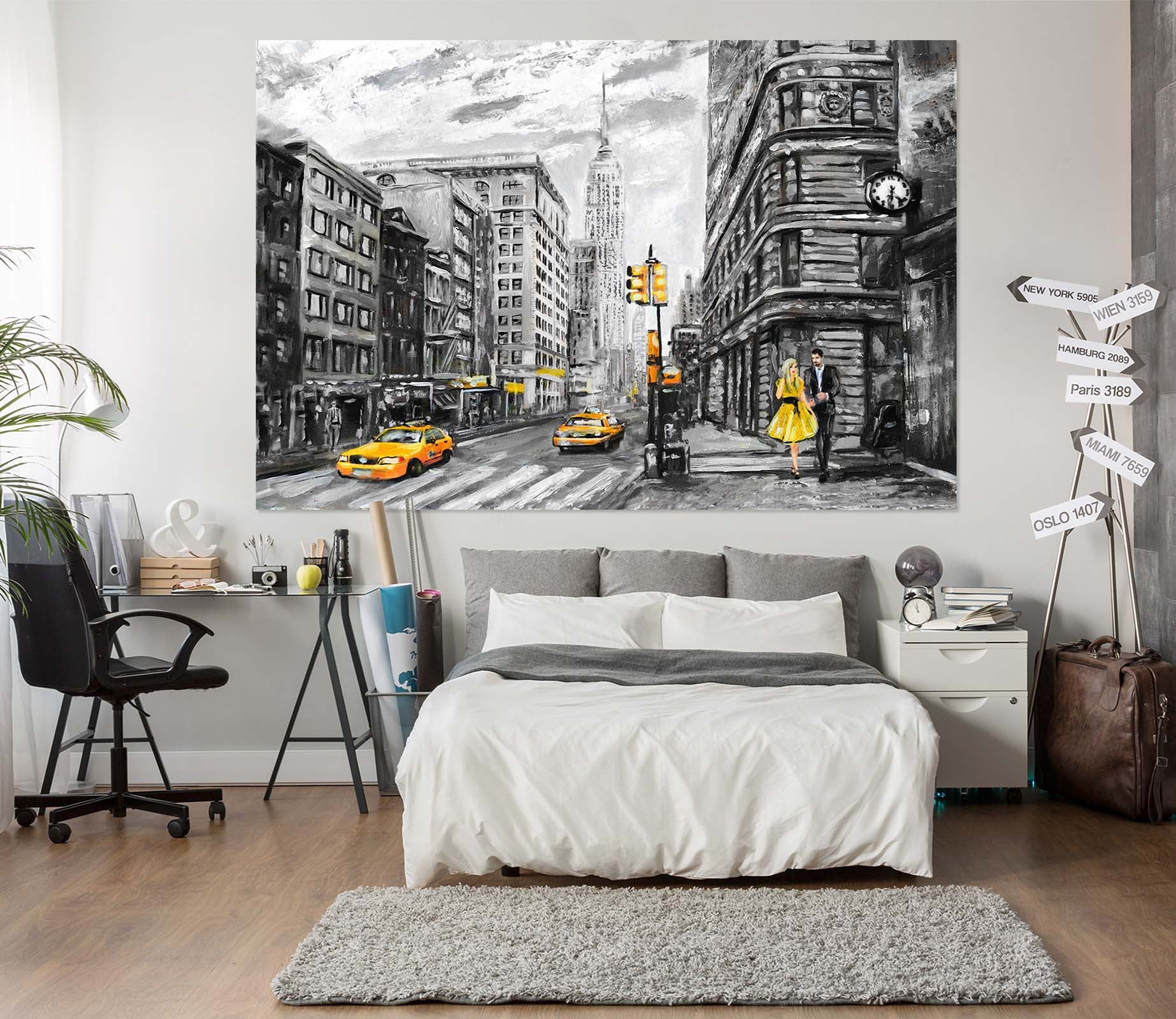 3D City Intersection 1036 Wall Sticker