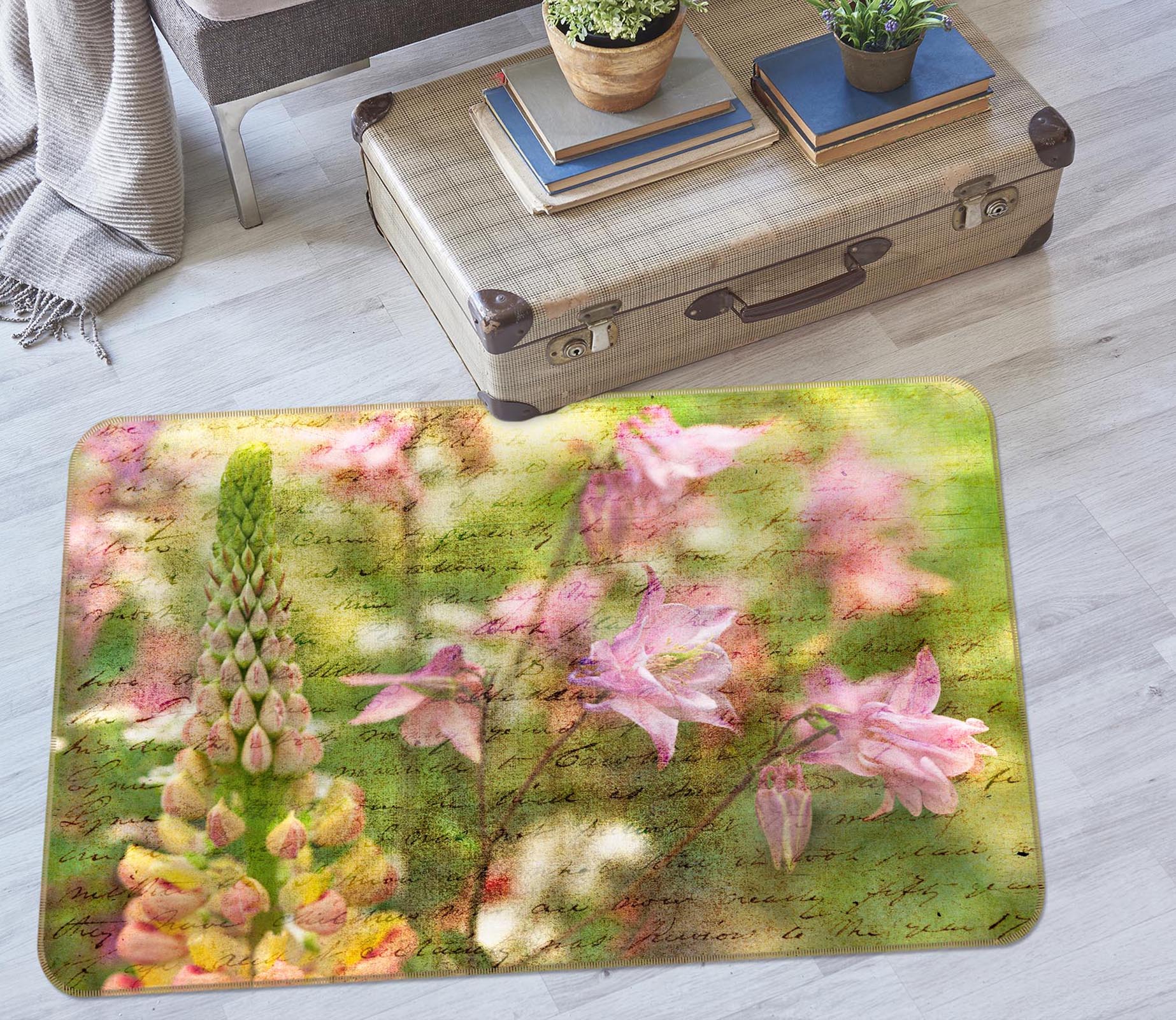 3D Flowers 83250 Assaf Frank Rug Non Slip Rug Mat
