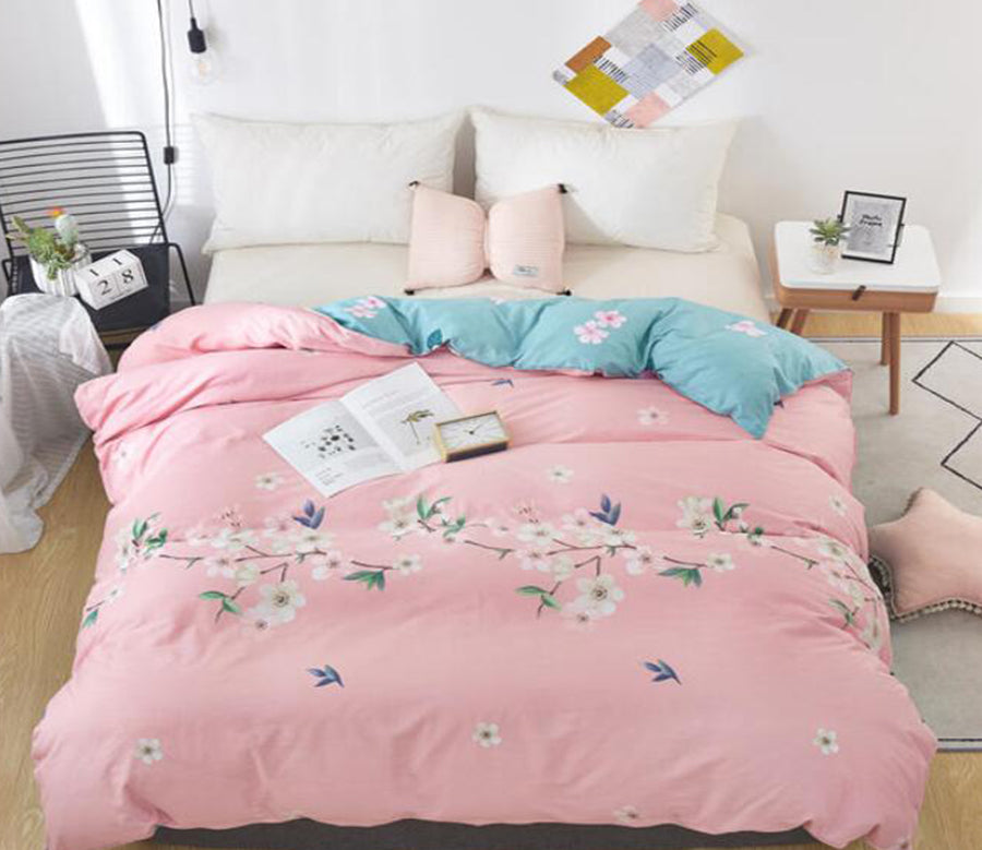 3D Small Flowers On Pink Bottom 3025 Bed Pillowcases Quilt