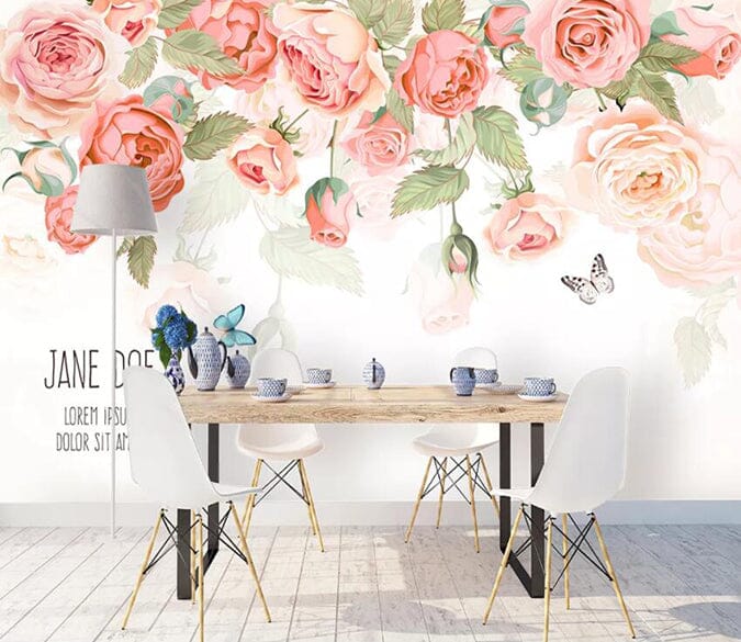 3D Pink Rose 1954 Wall Murals Wallpaper AJ Wallpaper 2 