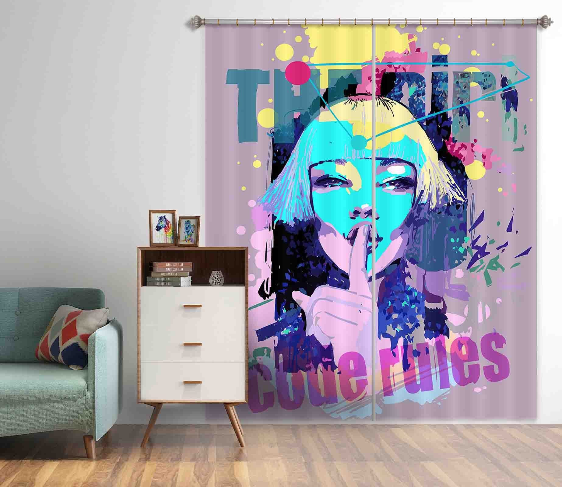 3D Playful Girl 769 Curtains Drapes Wallpaper AJ Wallpaper 