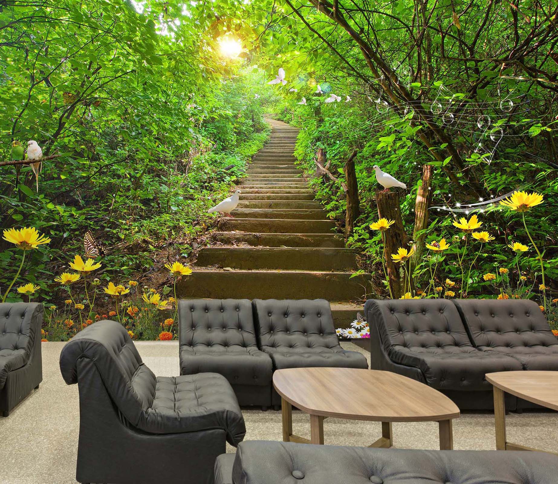 3D Staircase Pigeon 49 Wall Murals Wallpaper AJ Wallpaper 2 