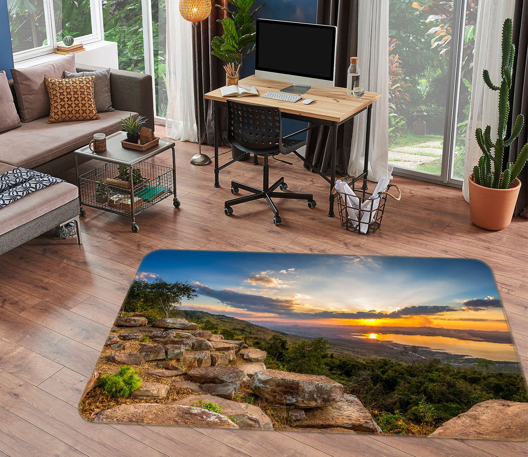 3D Mountain Rock 29139 Non Slip Rug Mat