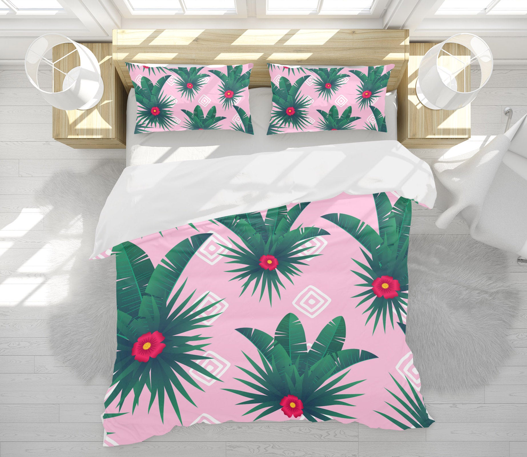 3D Safflower Leaves 60192 Bed Pillowcases Quilt