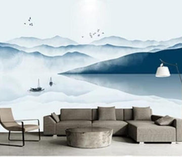 3D Lake Boat 1476 Wall Murals Wallpaper AJ Wallpaper 2 