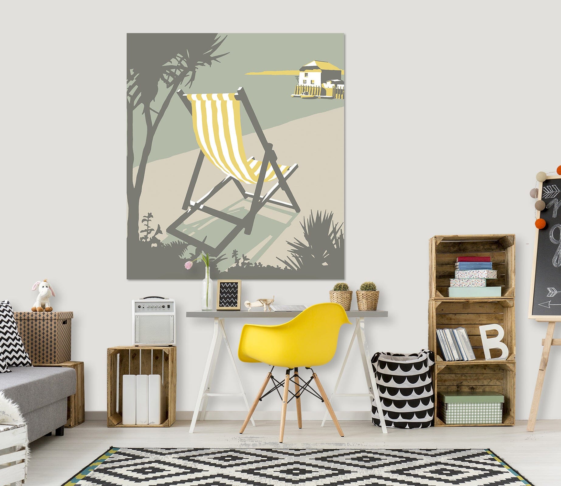 3D Rock Deckchair 051 Steve Read Wall Sticker Wallpaper AJ Wallpaper 2 