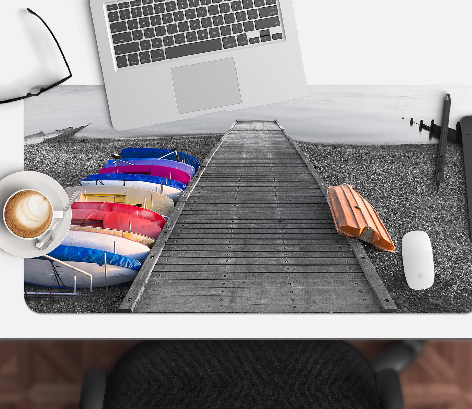 3D Wooden Bridge 7707 Assaf Frank Desk Mat