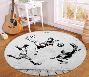 3D Play Football 66170 Round Non Slip Rug Mat