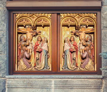 3D Cross Believers 021 Window Film Print Sticker Cling Stained Glass UV Block