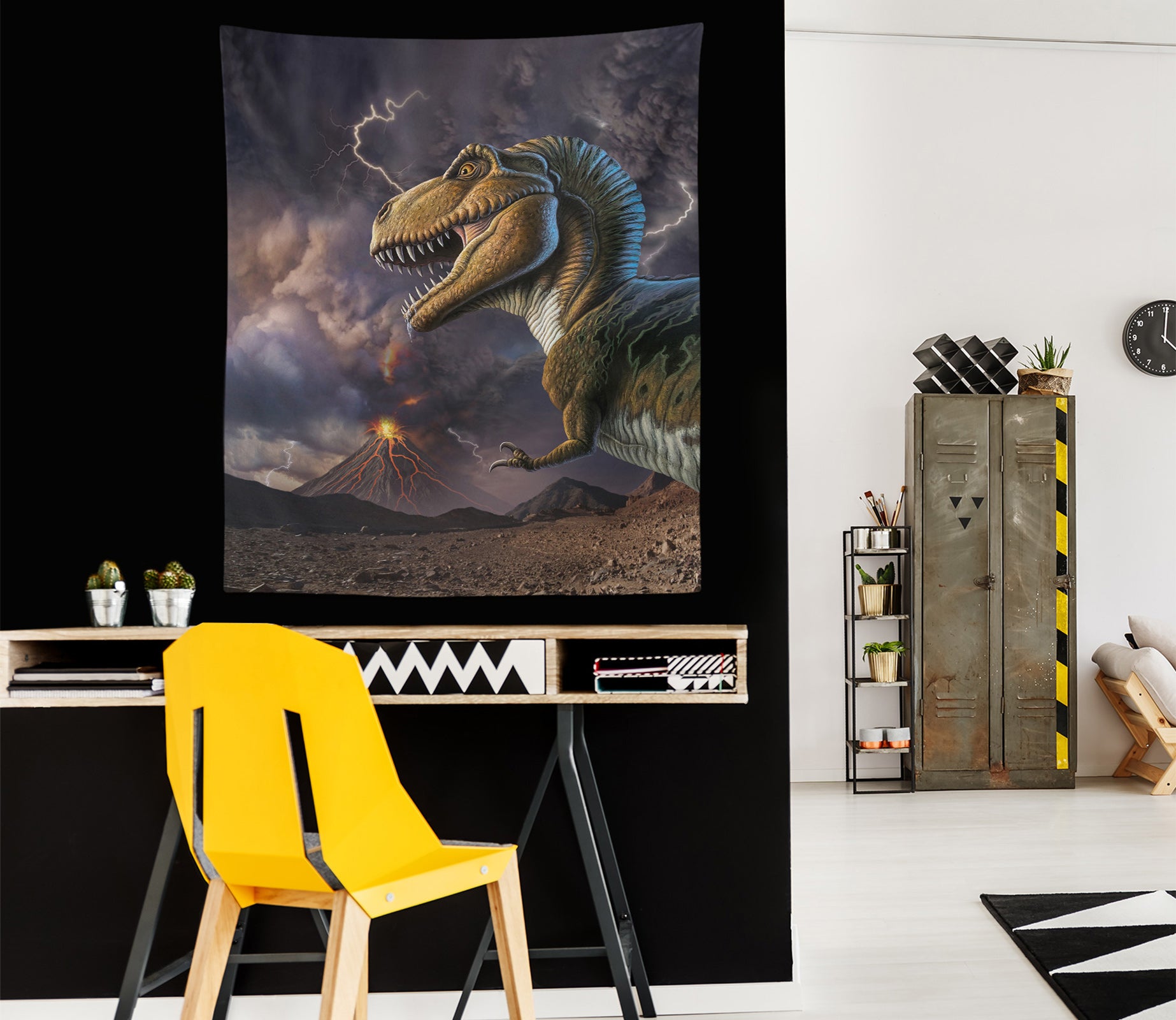 3D Dinosaur Volcano 111159 Jerry LoFaro Tapestry Hanging Cloth Hang