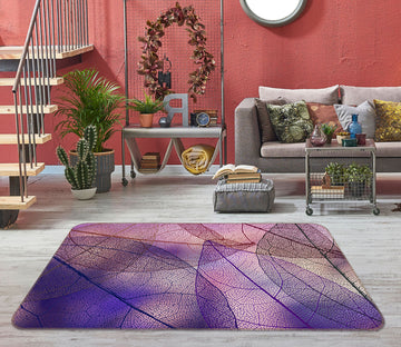 3D Purple Leaf Meridian 34092 Non Slip Rug Mat