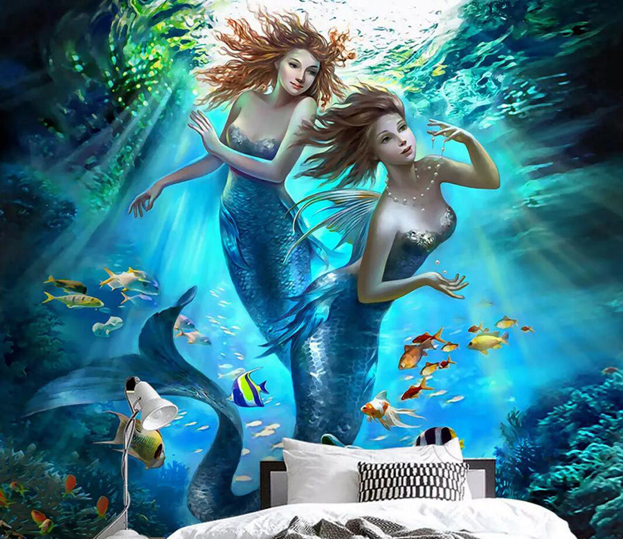 3D Underwater Mermaid WC836 Wall Murals