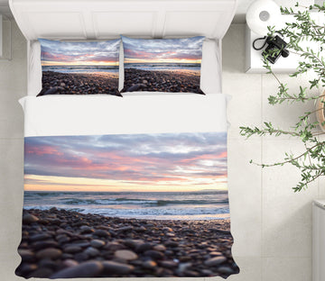 3D Seaside Stones 19123 Bed Pillowcases Quilt