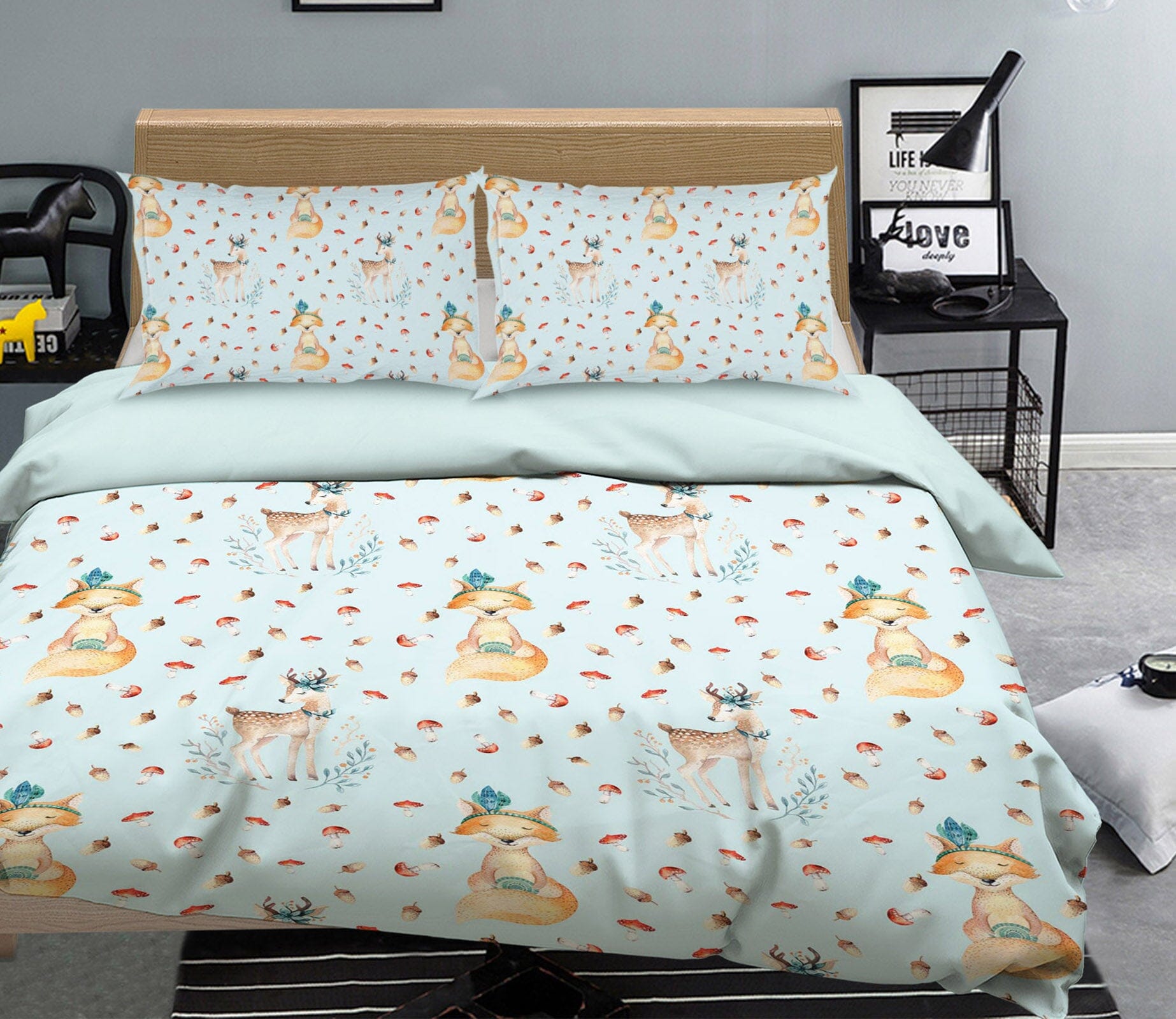 3D Fox Mushroom 211 Uta Naumann Bedding Bed Pillowcases Quilt Quiet Covers AJ Creativity Home 